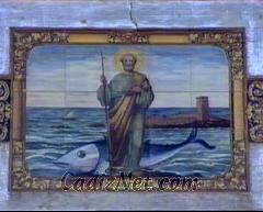 Cadiz:Azulejo del poblado de Sancti-Petri