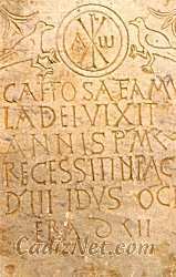 Cadiz:Inscripción funeraria visigoda (Museo de Cádiz)