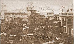 Parque de Guerra Jiménez. Ocupaba el lugar en el que hoy se emplaza el edificio de Correos y sus aledaños.